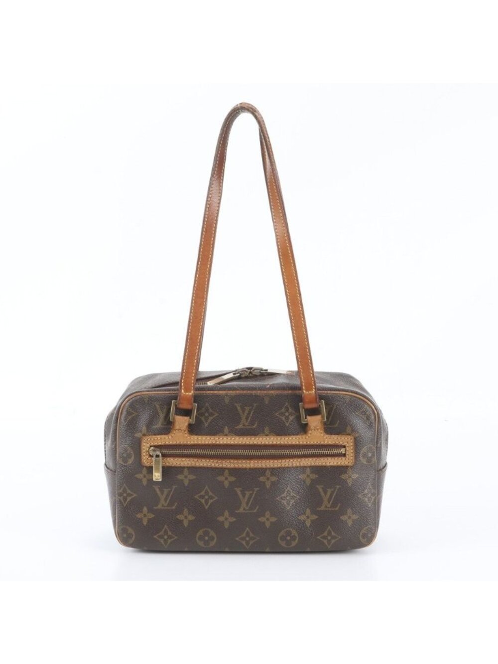 Louis Vuitton Monogram Cite MM Leather Tote Bag Shoulder